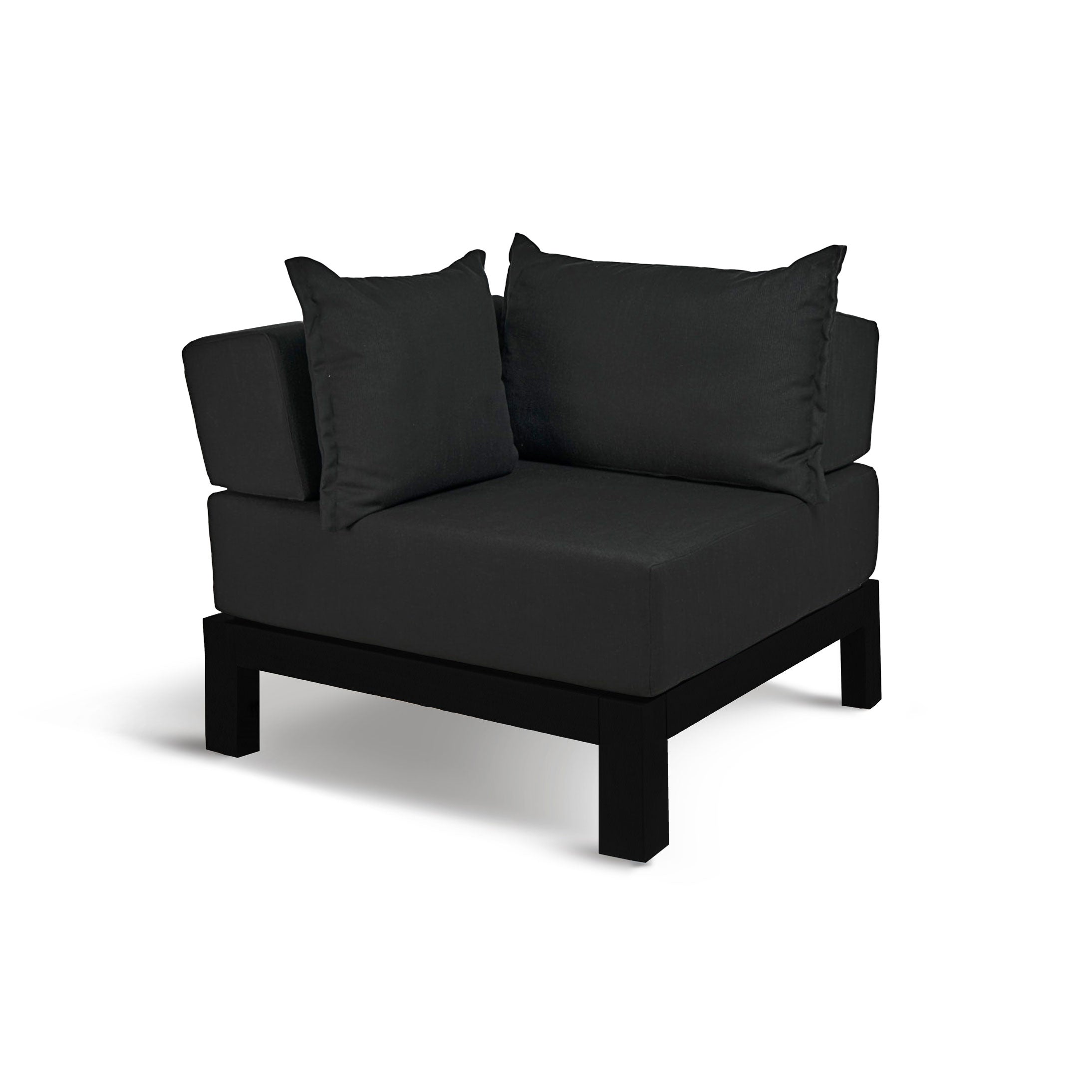 Sofa de coin extérieur en aluminium noir Vivere │ NOIR