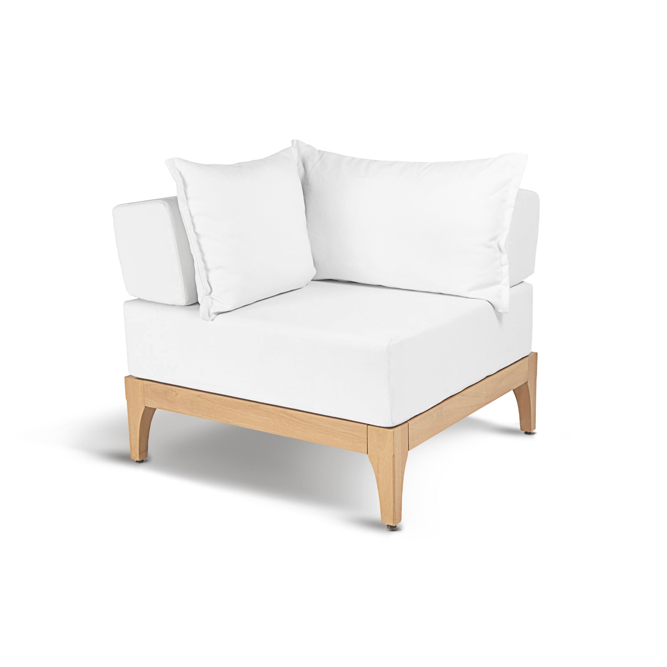 Sofa de coin extérieur en bois naturel Vivere | BLANC