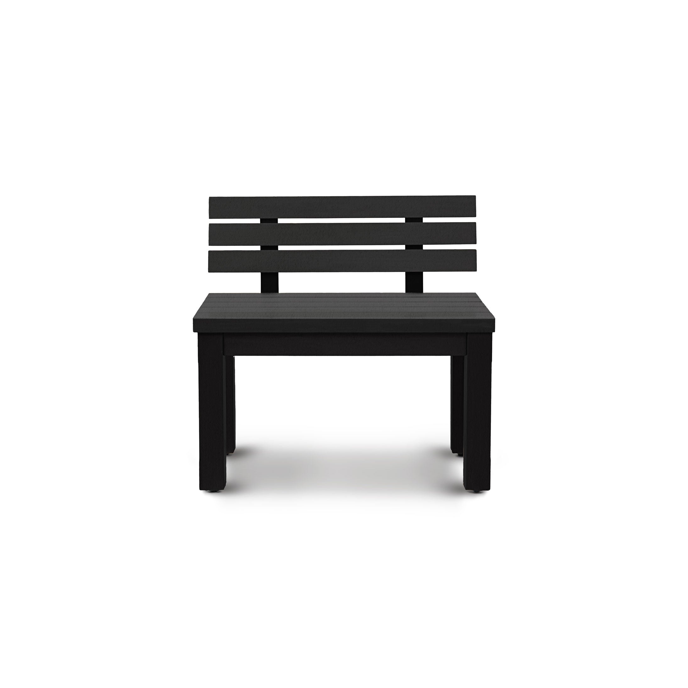 All weather aluminum outdoor bench with backrest Vivere │ BLACK