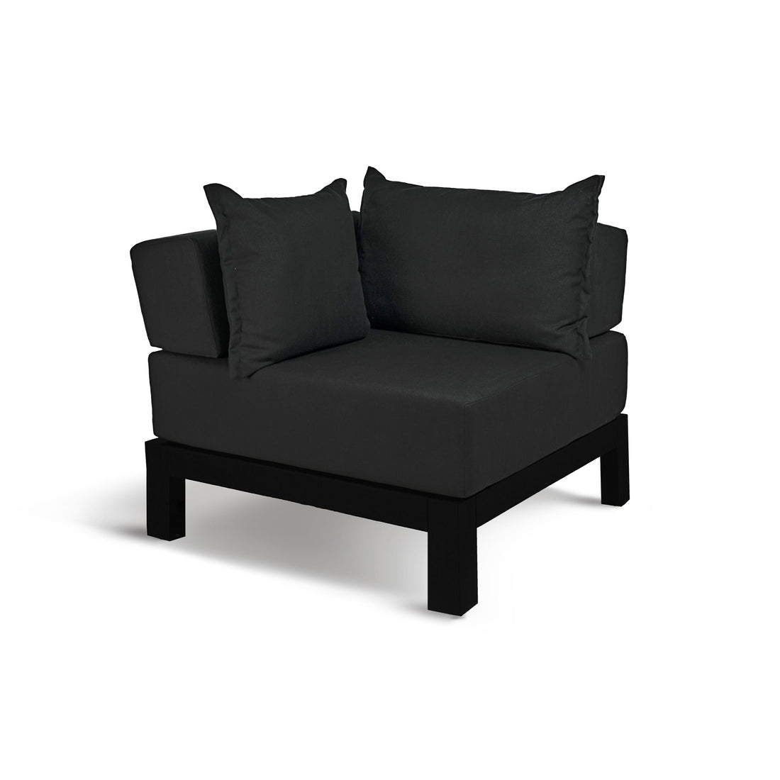 Sofa de coin extérieur en aluminium noir Vivere │ NOIR