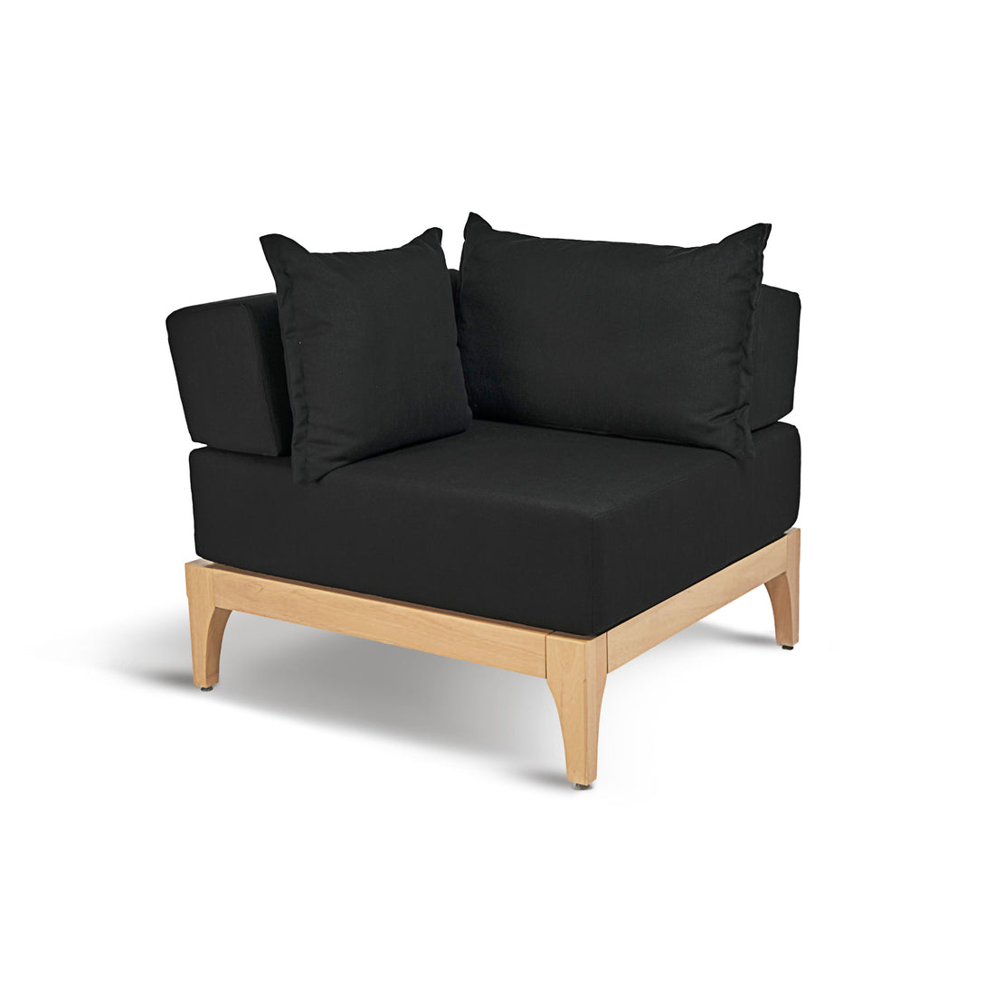 Vivere natural wood outdoor corner sofa | Black