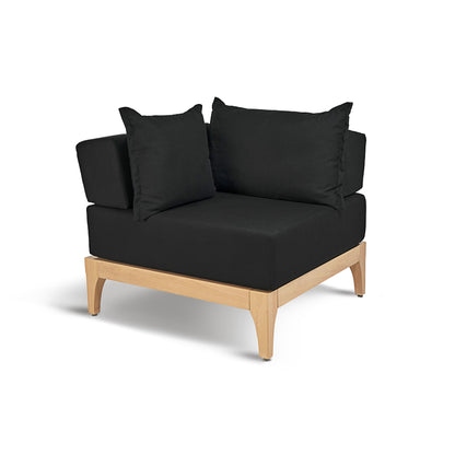 Sofa de coin extérieur en bois naturel Vivere │ NOIR