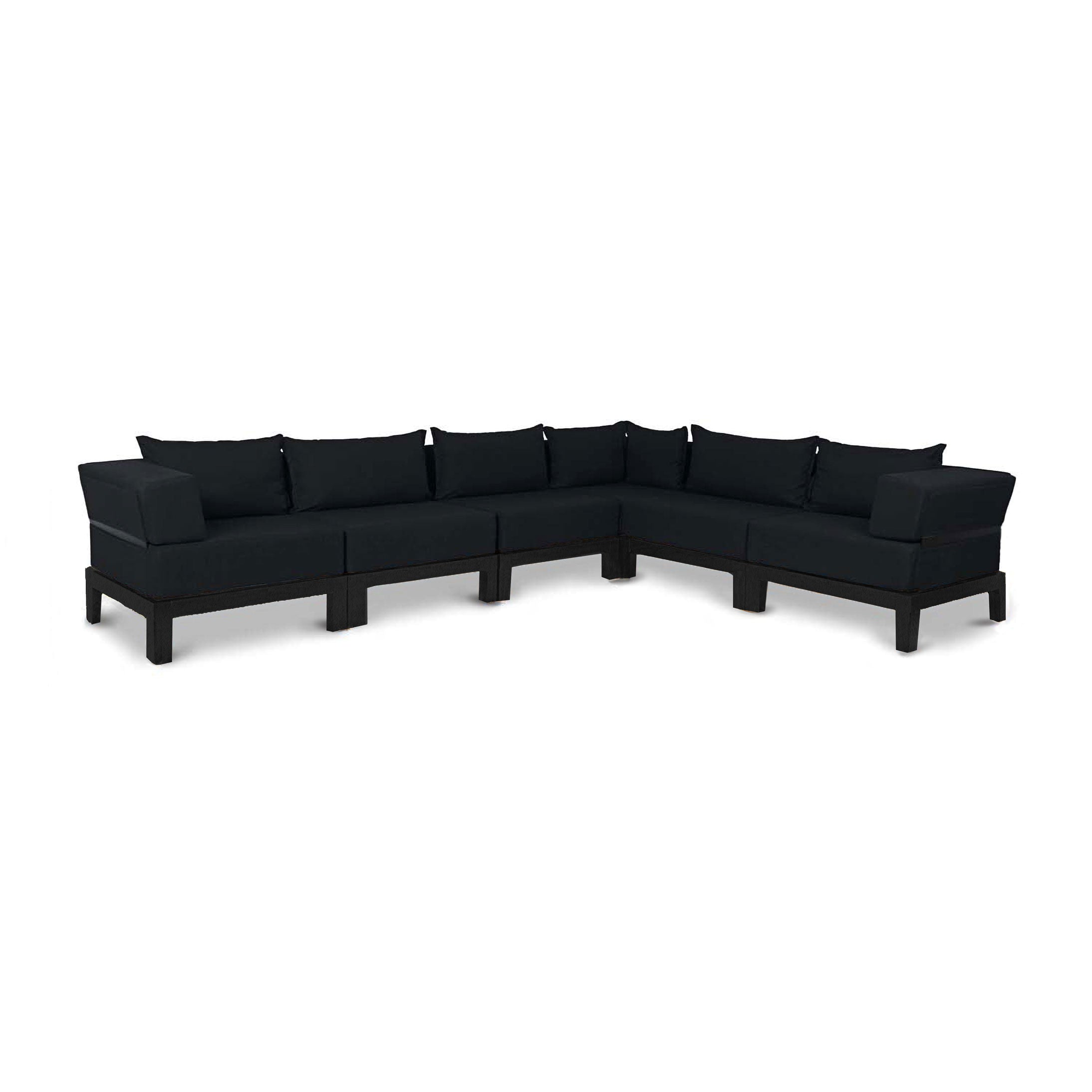 Vivere black aluminium outdoor sectional sofa | Black