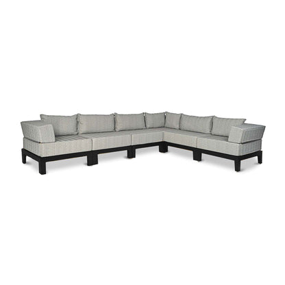 Vivere black wood outdoor sectional sofa | Graphite