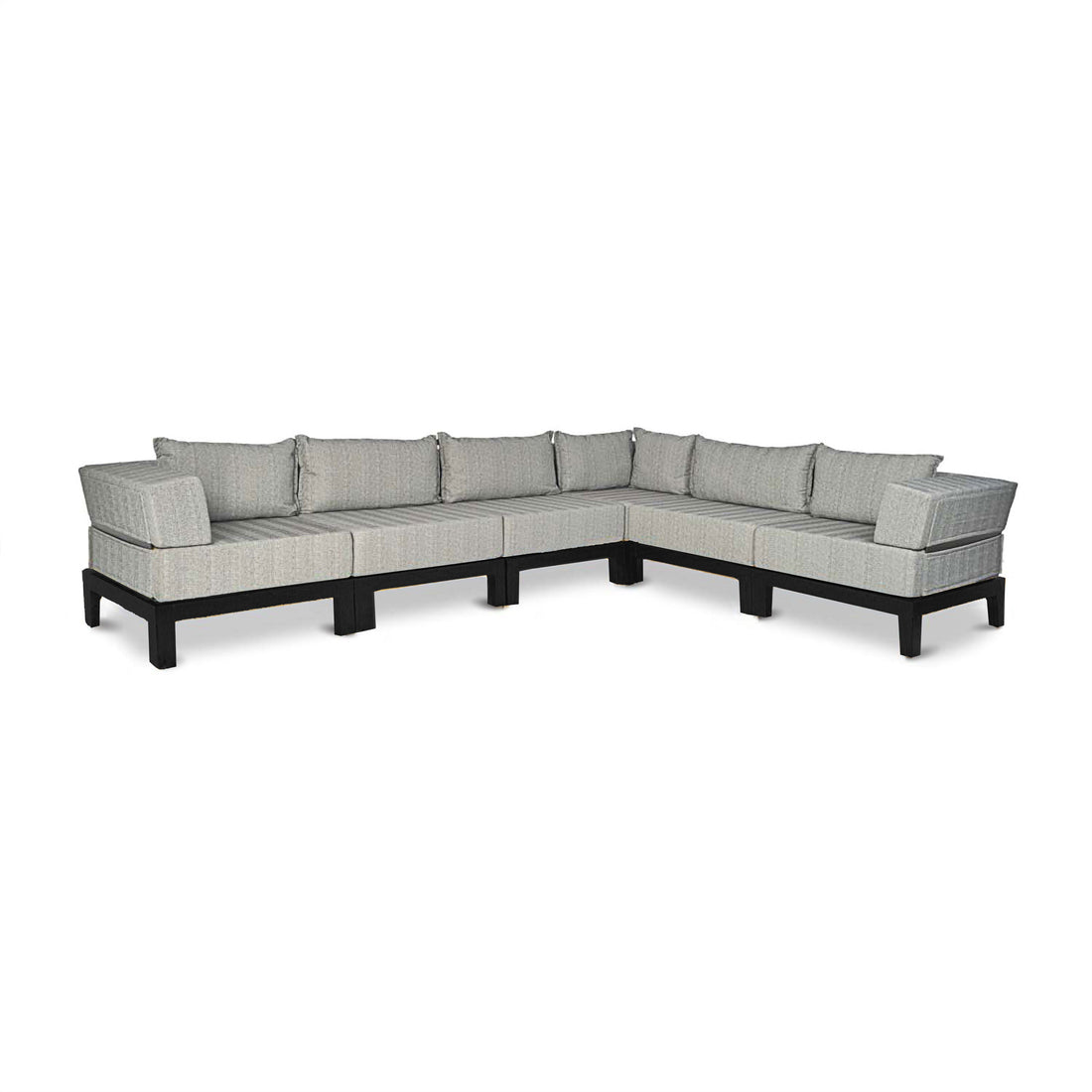 Vivere black aluminium outdoor sectional sofa | Graphite