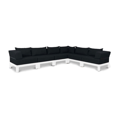 Vivere white aluminium outdoor sectional sofa | Black