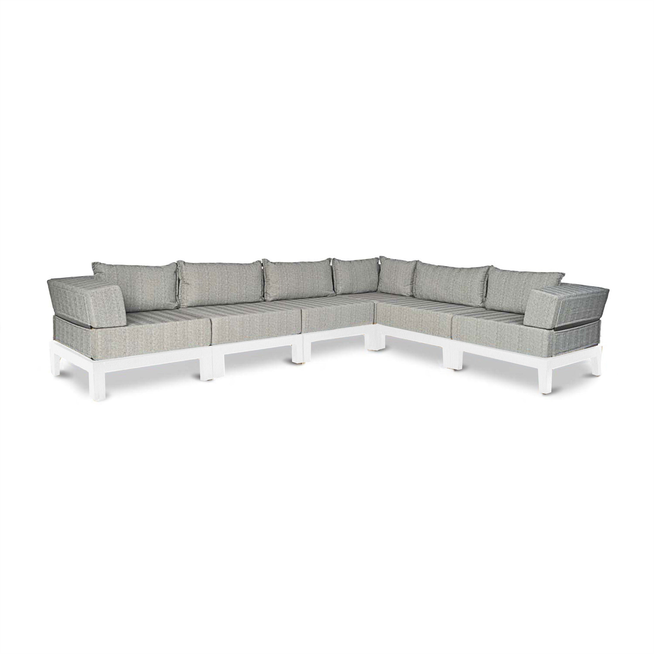 Vivere white aluminium outdoor sectional sofa | Graphite