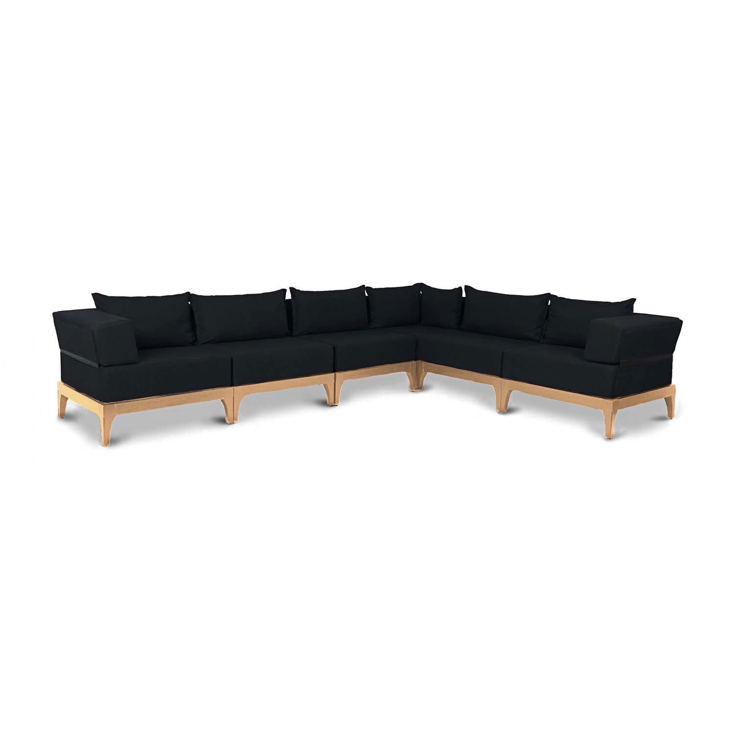 Sofa modulaire extérieur en bois naturel Vivere │ NOIR