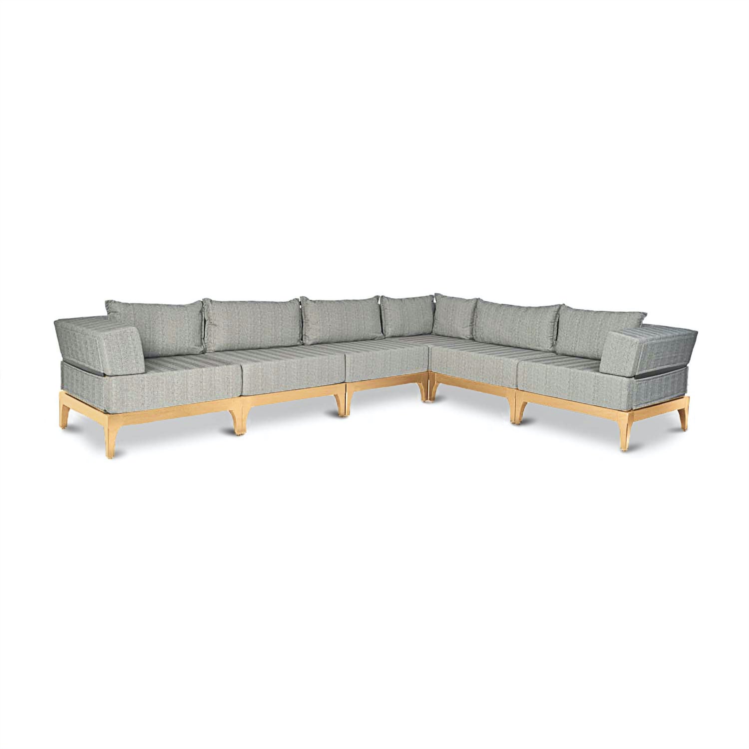 Sofa modulaire extérieur en bois naturel Vivere │ GRAPHITE