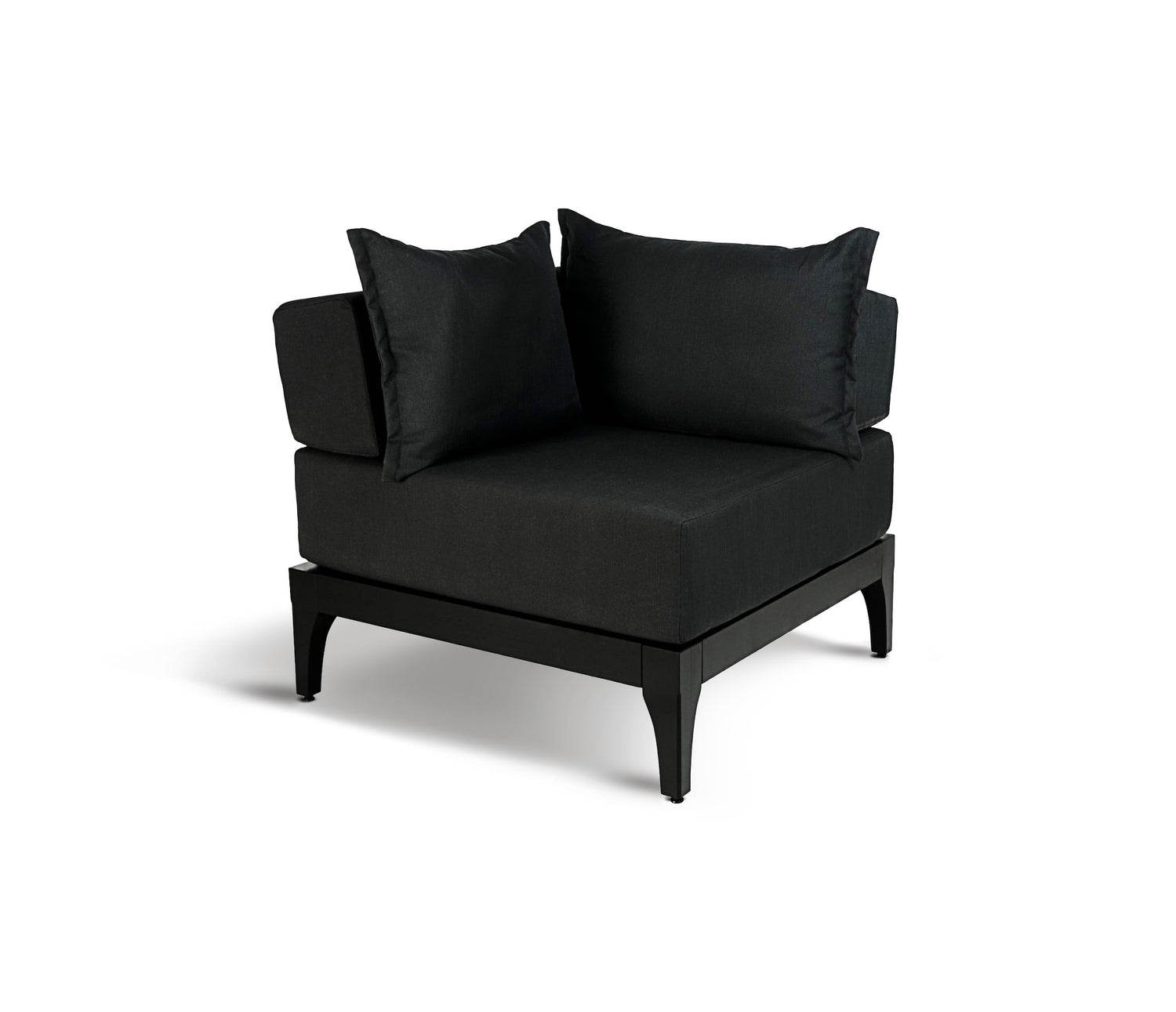 Vivere black wood outdoor corner sofa | Black