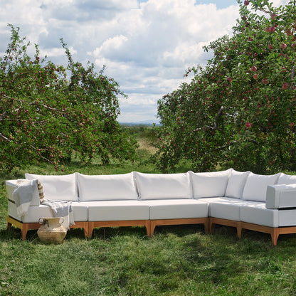 Vivere natural wood outdoor sectional sofa | Graphite