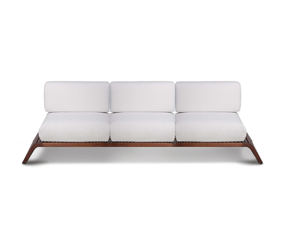 Horizon three seater outdoor sofa | Bouclette creme