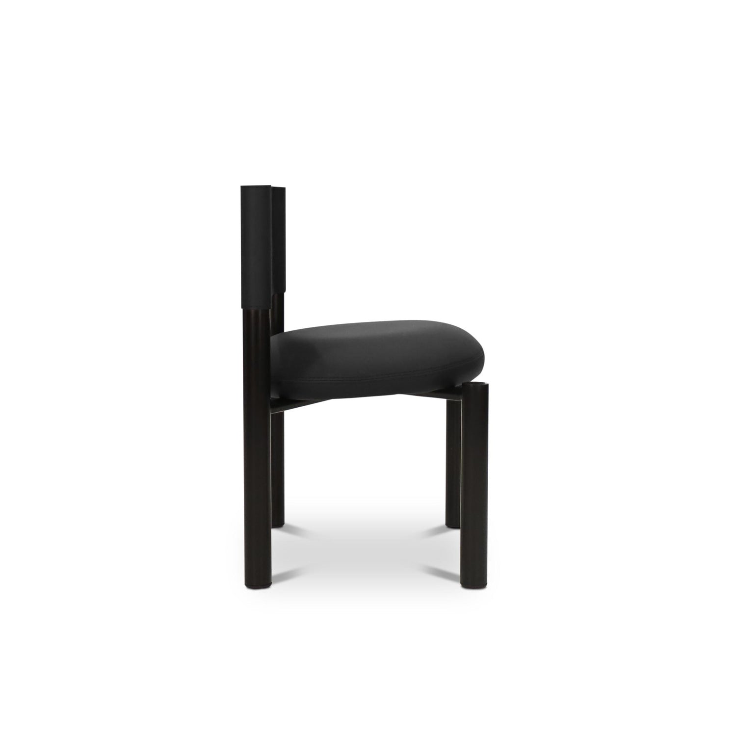 Leather dining chair barrel | Onyx