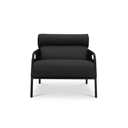 Chaise fauteuil en cuir Barrel | ONYX