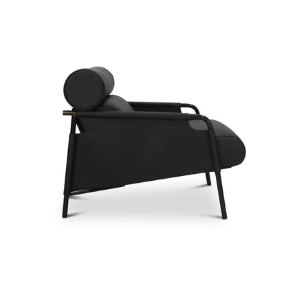 Chaise fauteuil en cuir Barrel | ONYX