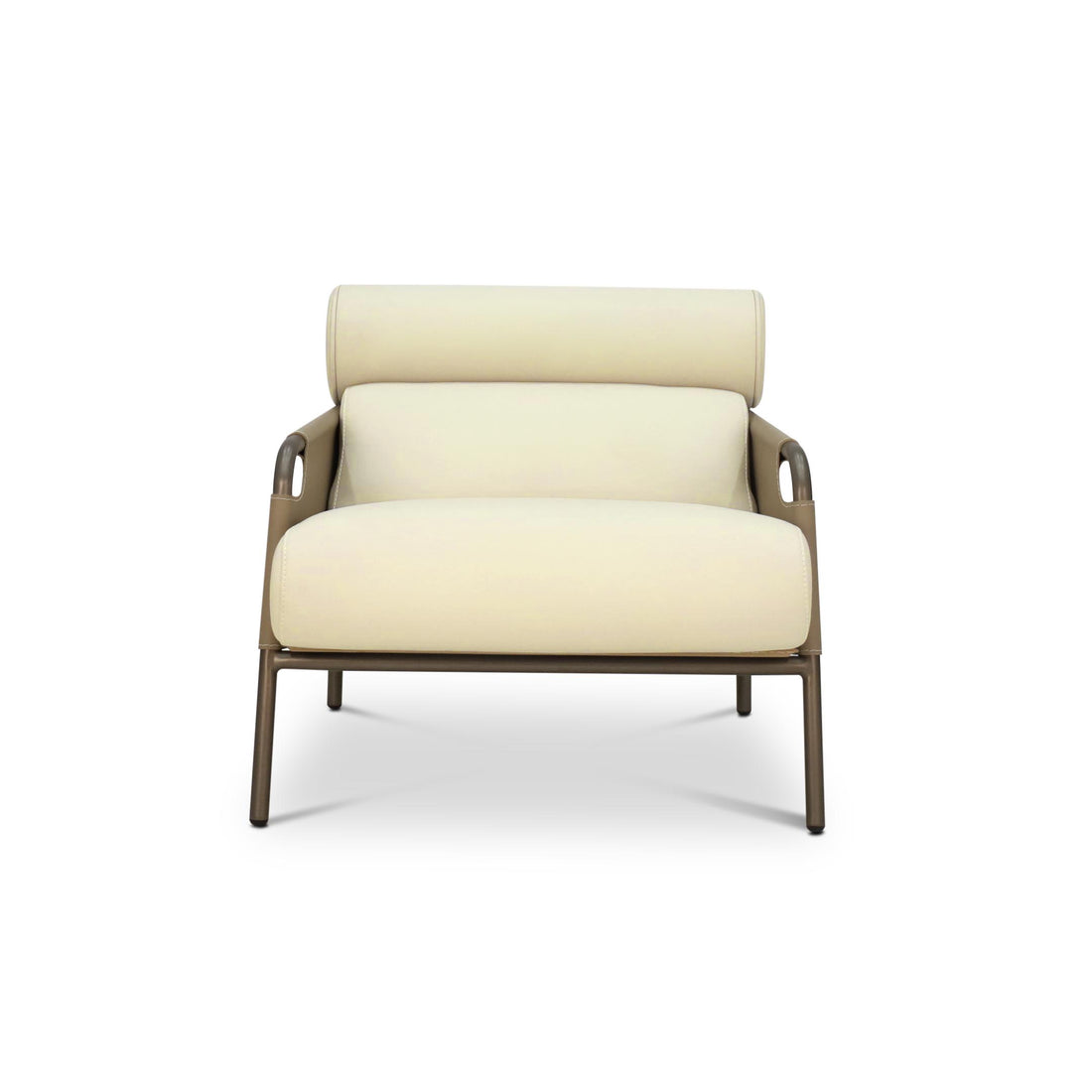 Chaise fauteuil en cuir Barrel | VANILLA