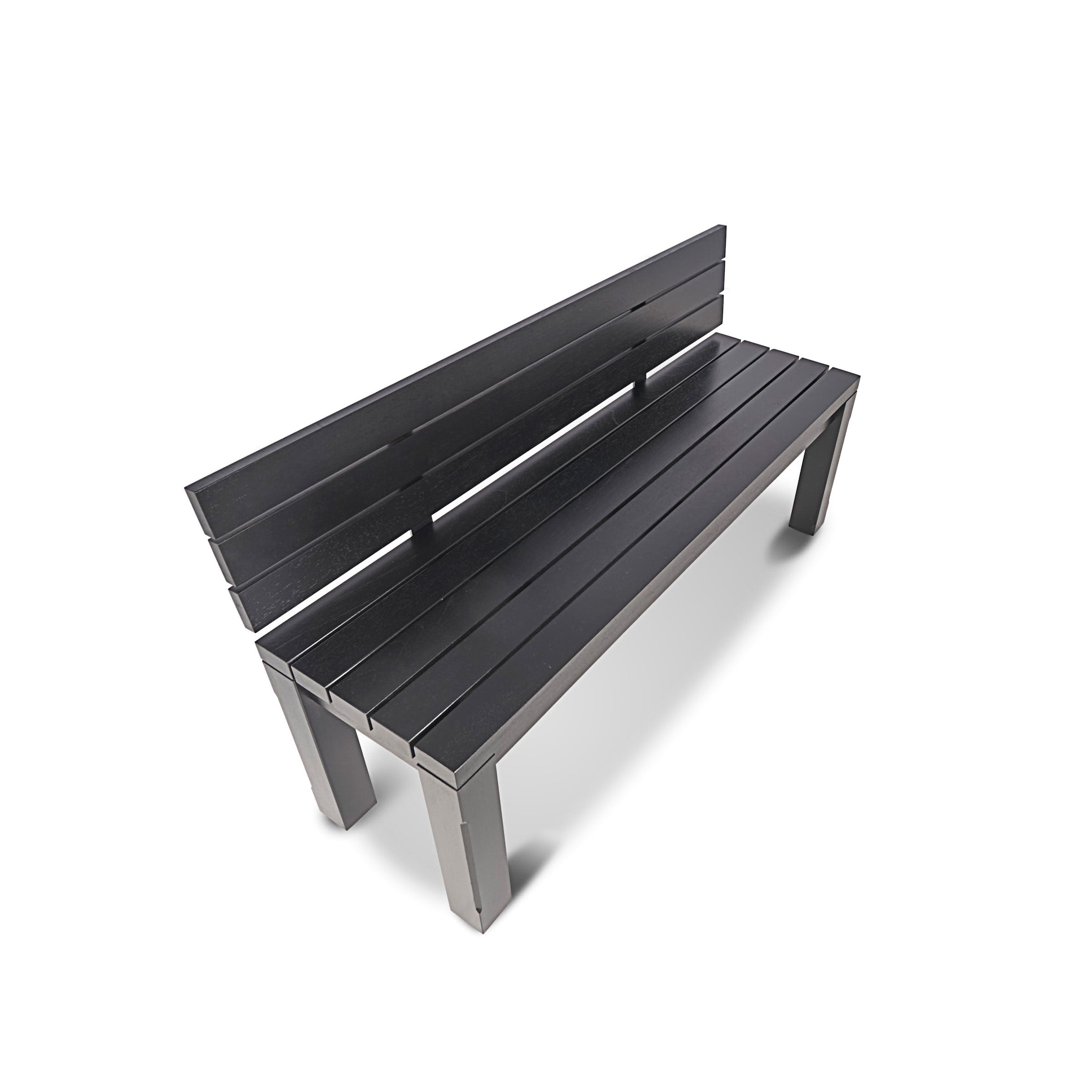 Long outdoor bench with backrest Vivere │ Black