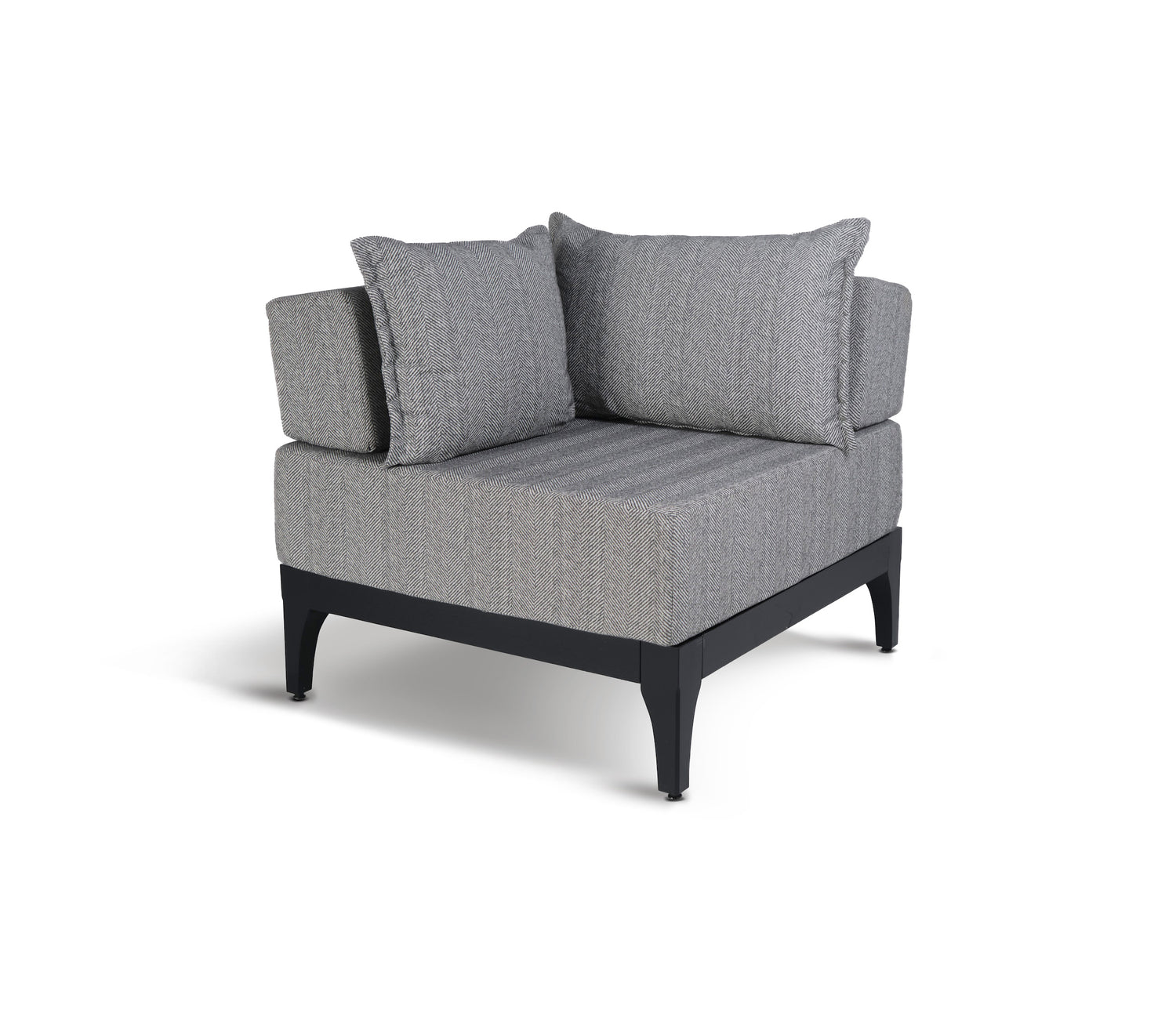 Vivere black wood outdoor corner sofa | Graphite