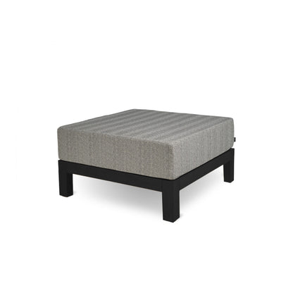 Vivere black aluminium outdoor ottoman | Graphite