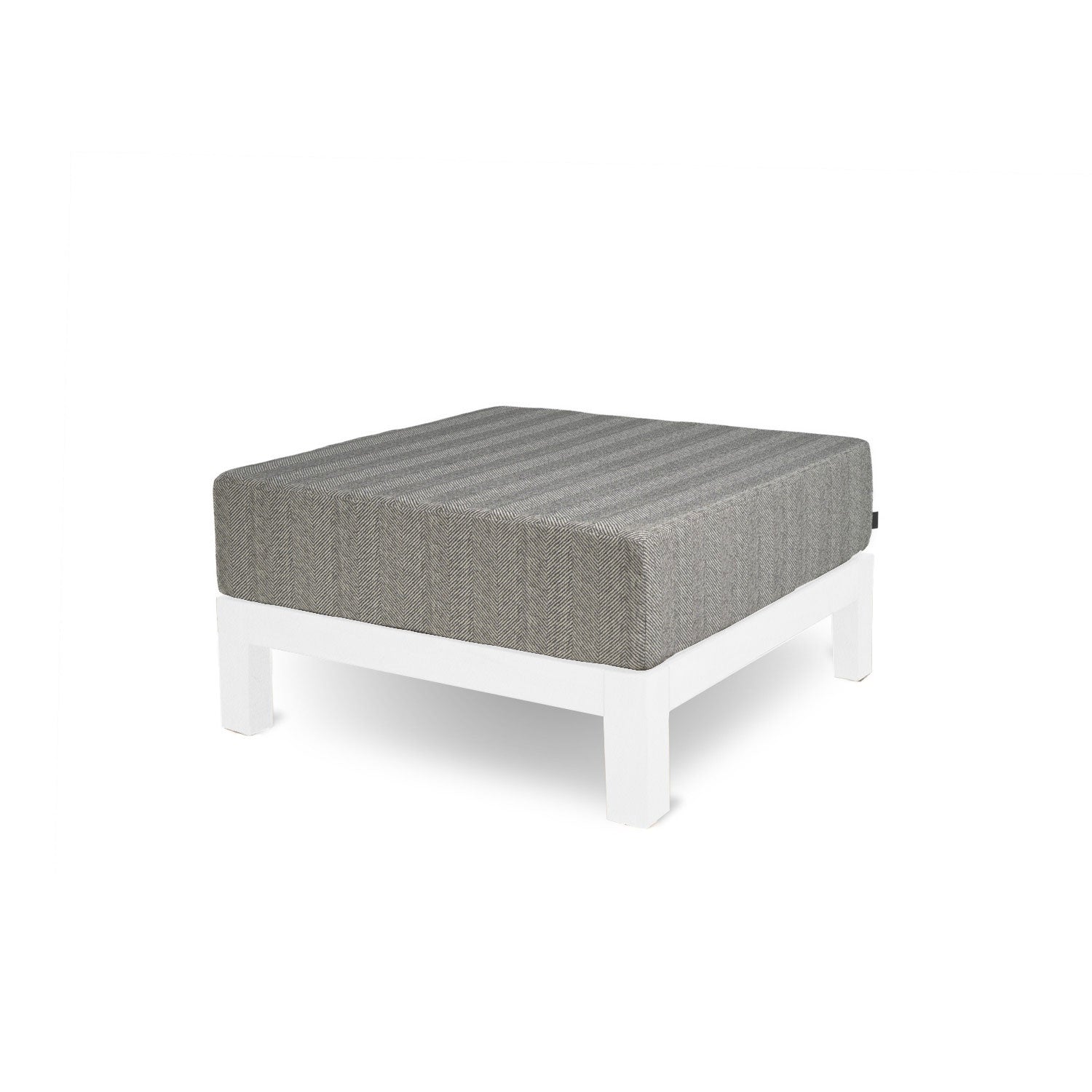 Vivere white aluminium outdoor ottoman | Graphite