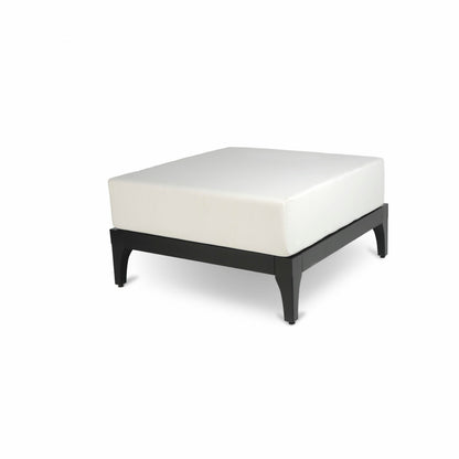 Vivere black wood outdoor ottoman | White