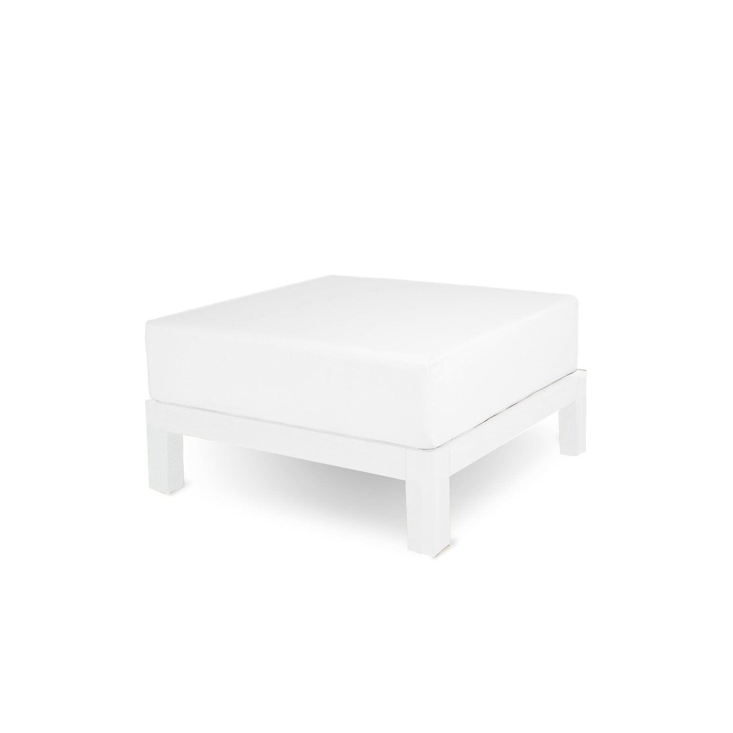 Vivere white aluminium outdoor ottoman | White