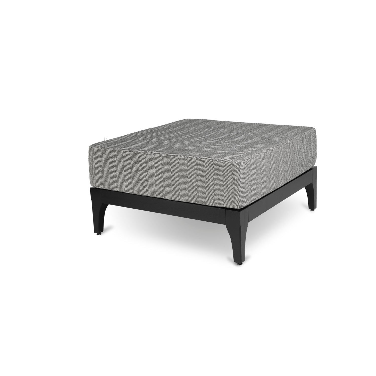 Vivere black wood outdoor ottoman | Graphite