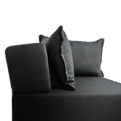 Sofa de coin extérieur en aluminium noir Vivere │ NOIR