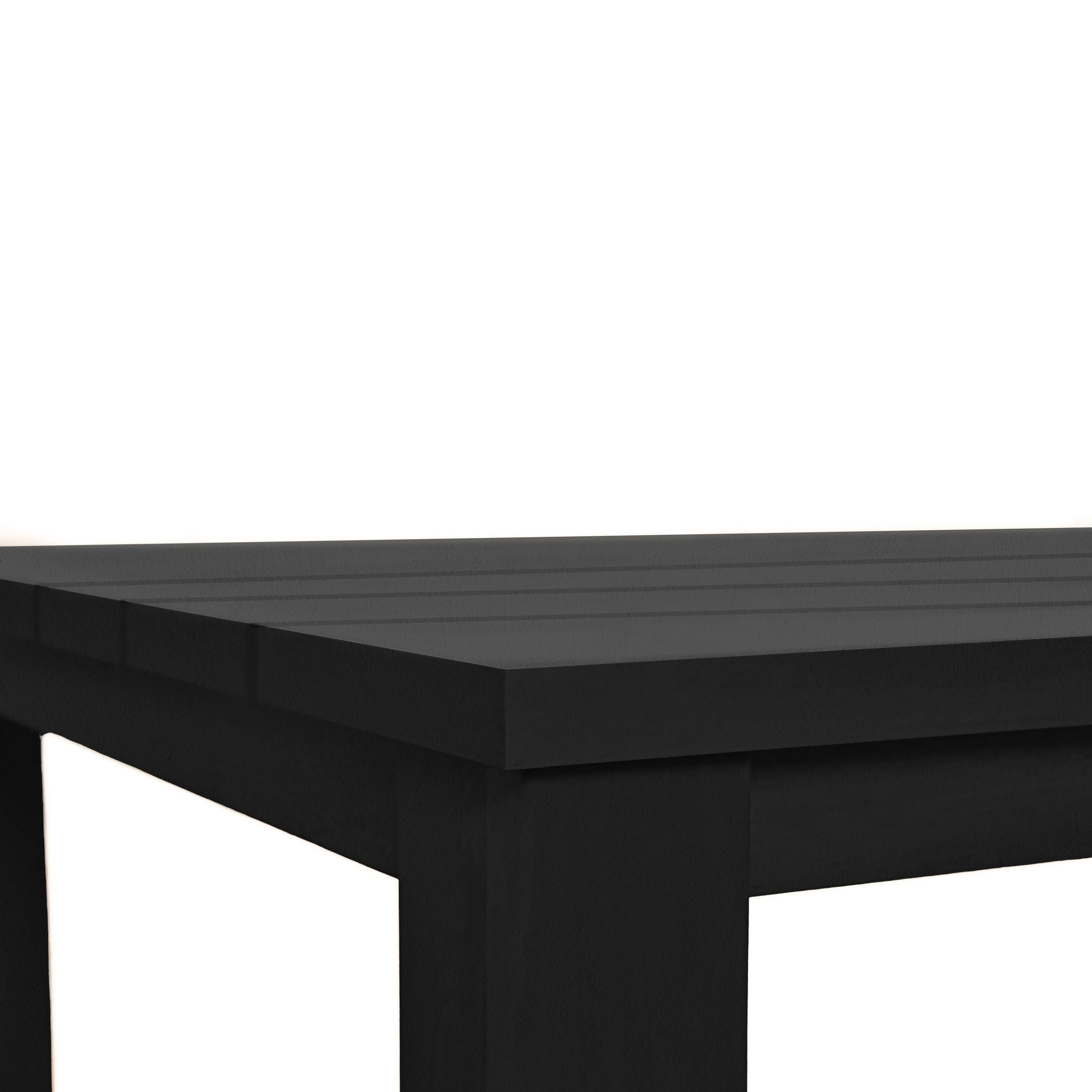 All weather aluminum dining table 66&quot; │ Black