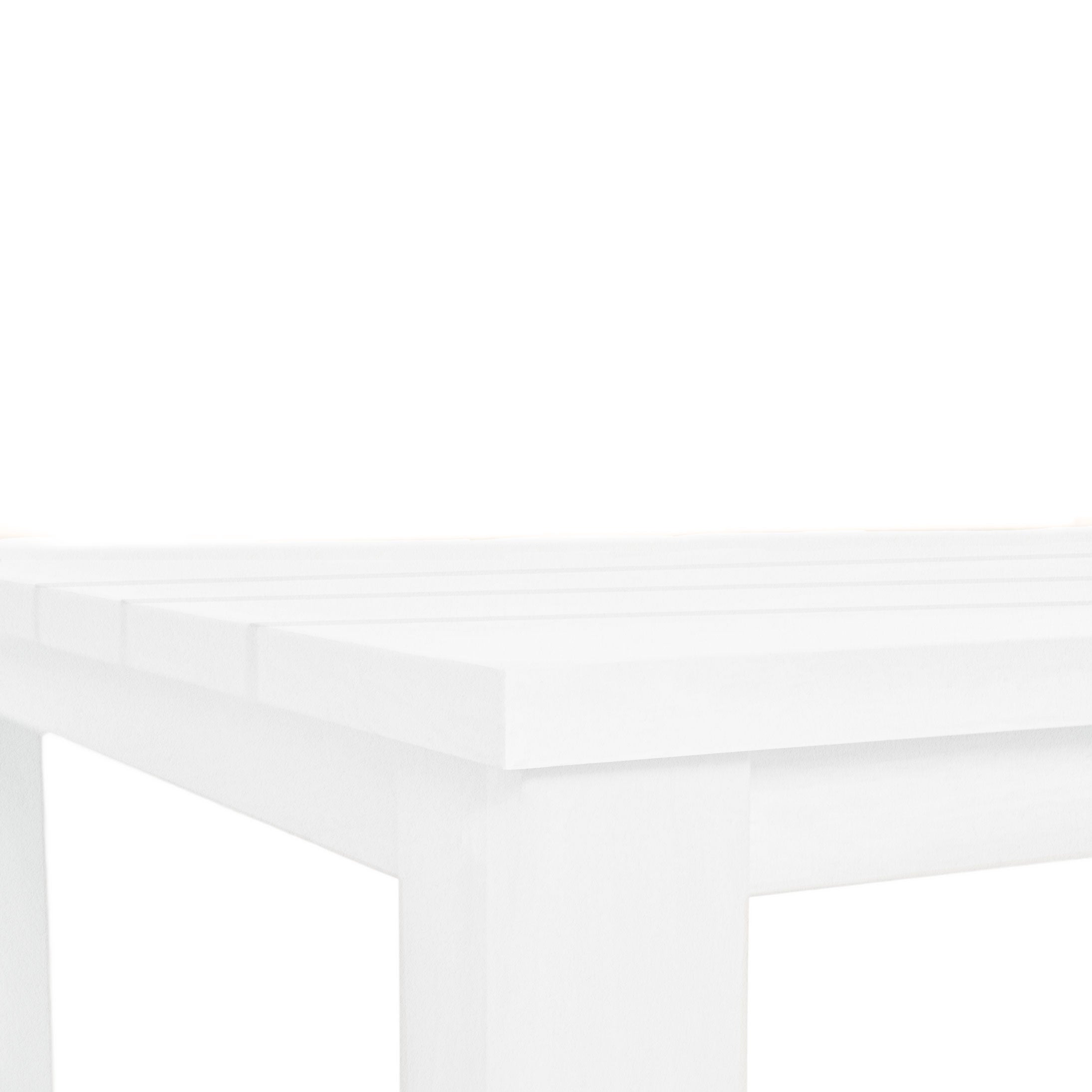 All weather aluminum dining table 66&quot; │ White