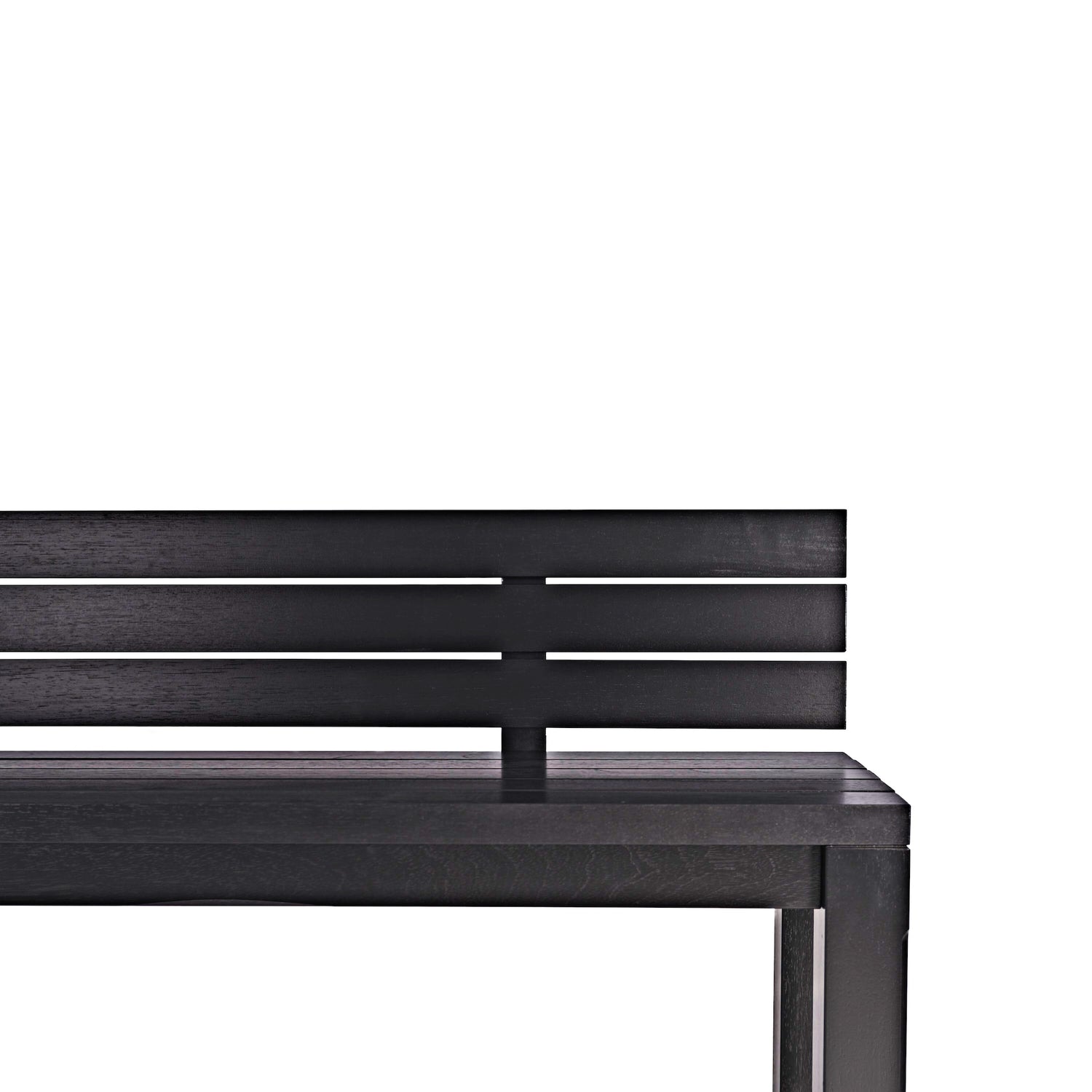 Long outdoor bench with backrest Vivere │ Black