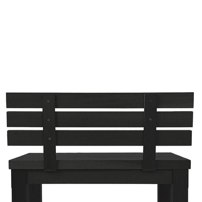 All weather aluminum outdoor bench with backrest Vivere │ BLACK