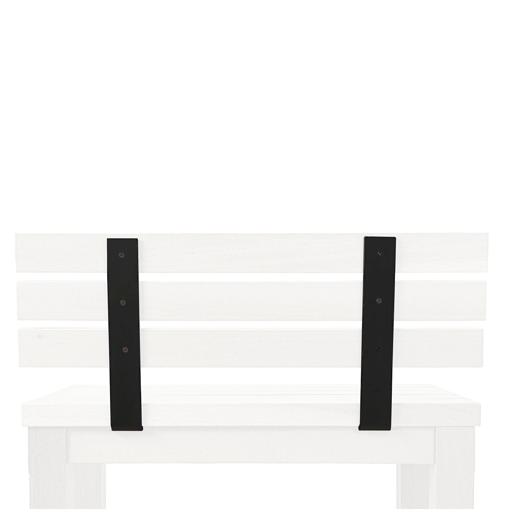 Long all weather aluminum outdoor bench with backrest Vivere │ WHITE