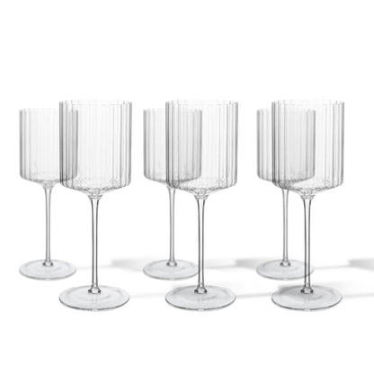 Fluted red wine glass | Set 6