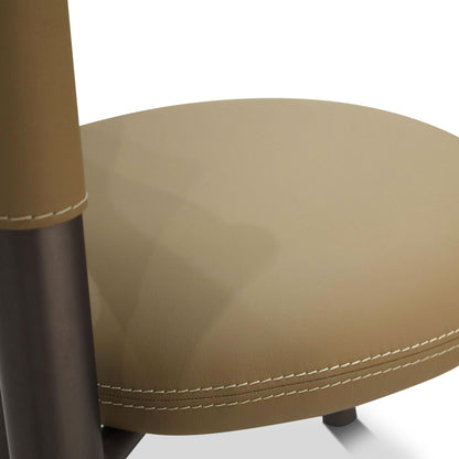 Leather dining chair barrel | Natural