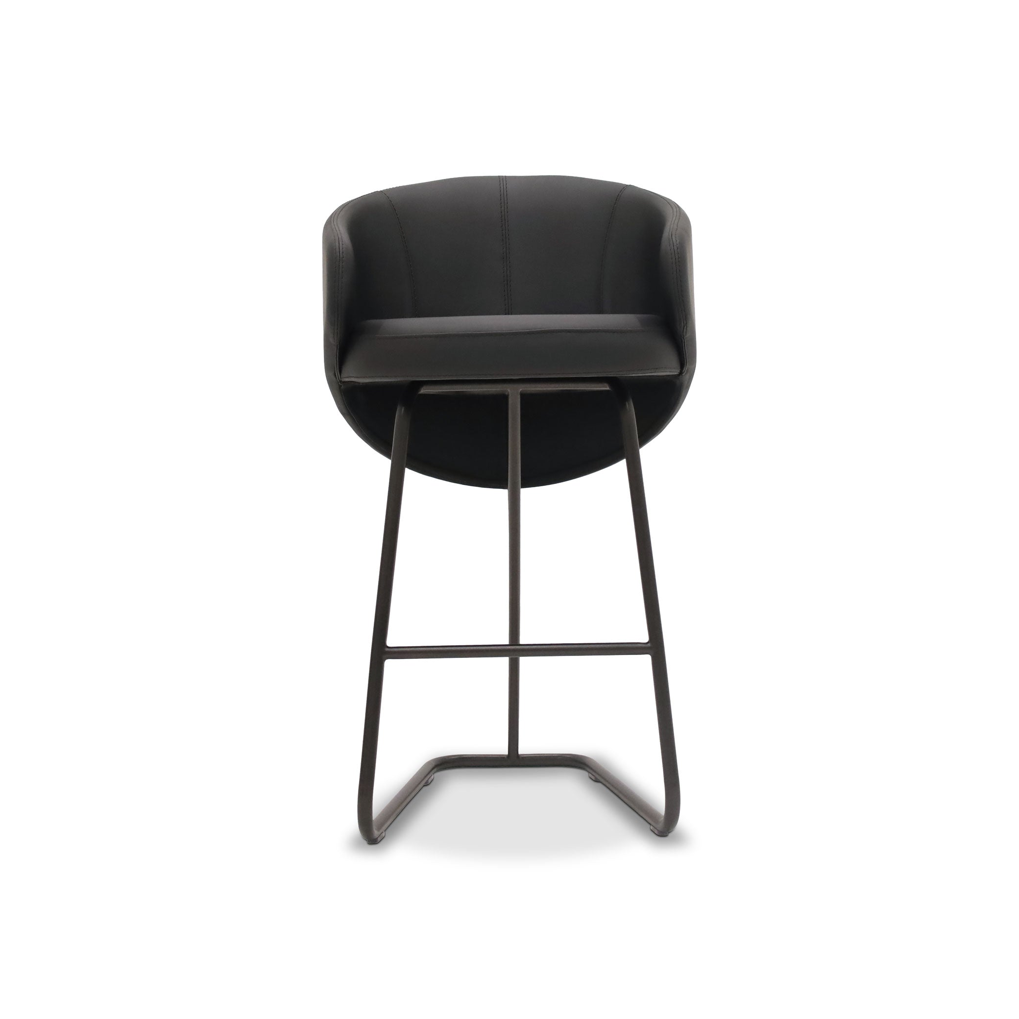 All leather arm stool Essence | Onyx