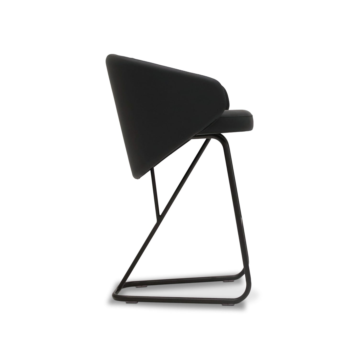 All leather arm stool Essence | Onyx