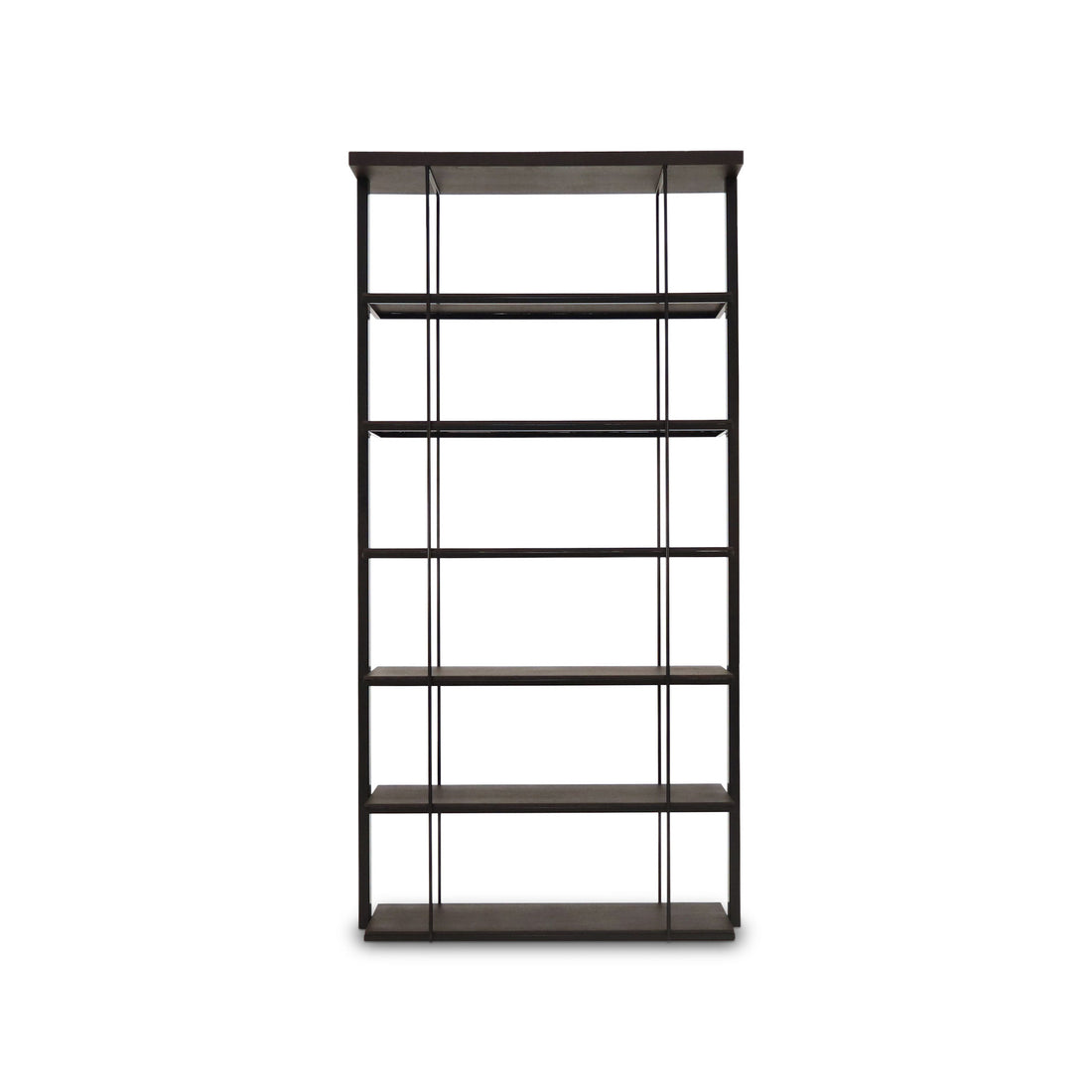 Wood and metal shelving