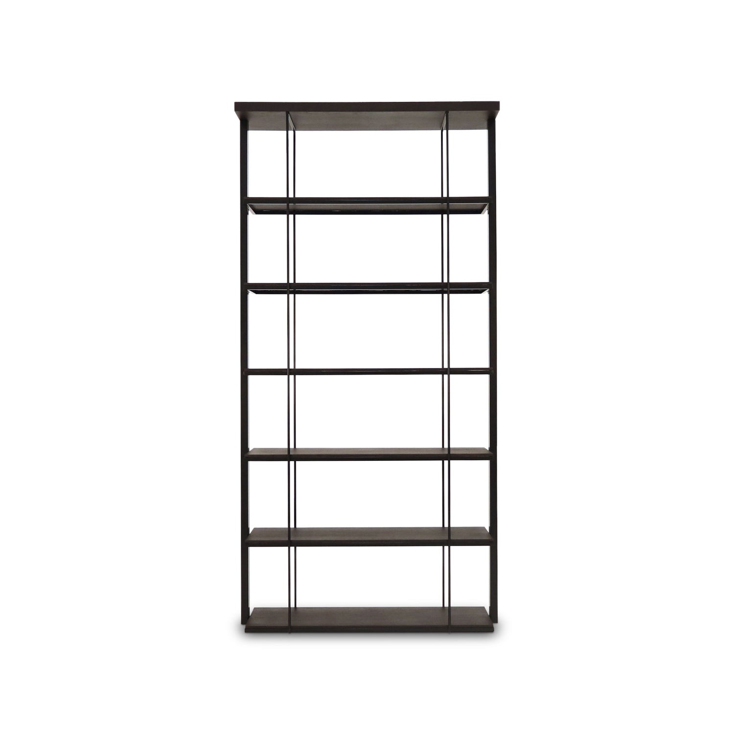 Wood and metal shelving