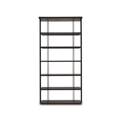 Wood and metal shelving