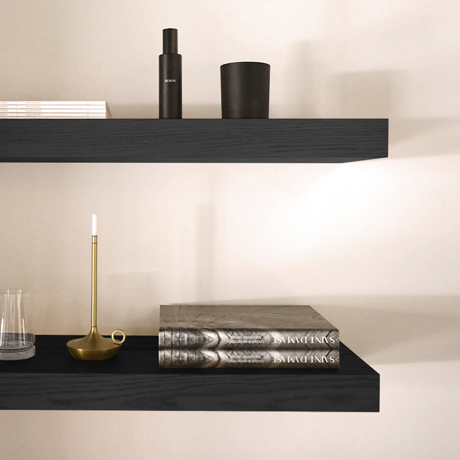 Red oak wall shelf extra large | Onyx