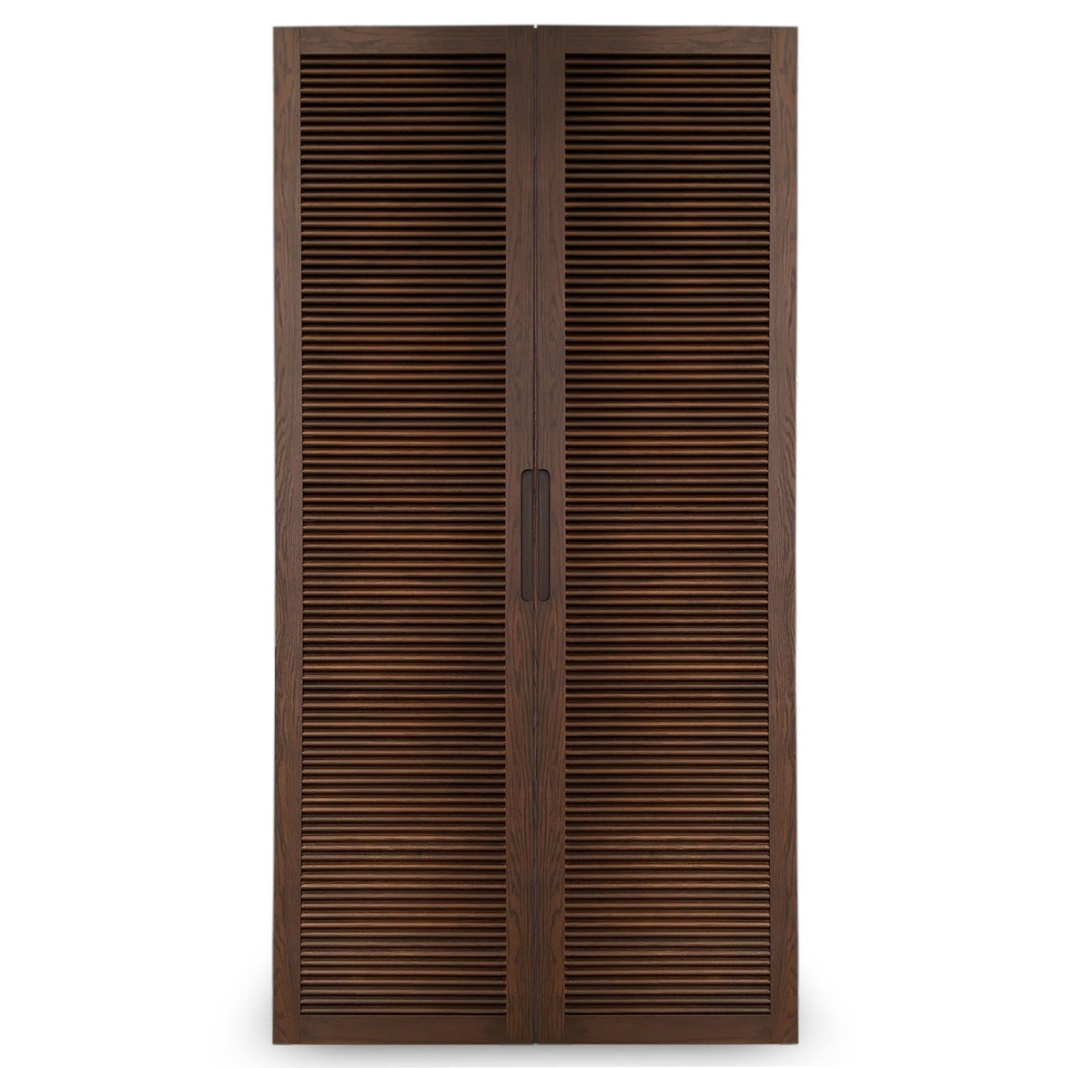 Pecan cabinet double | Louvered door