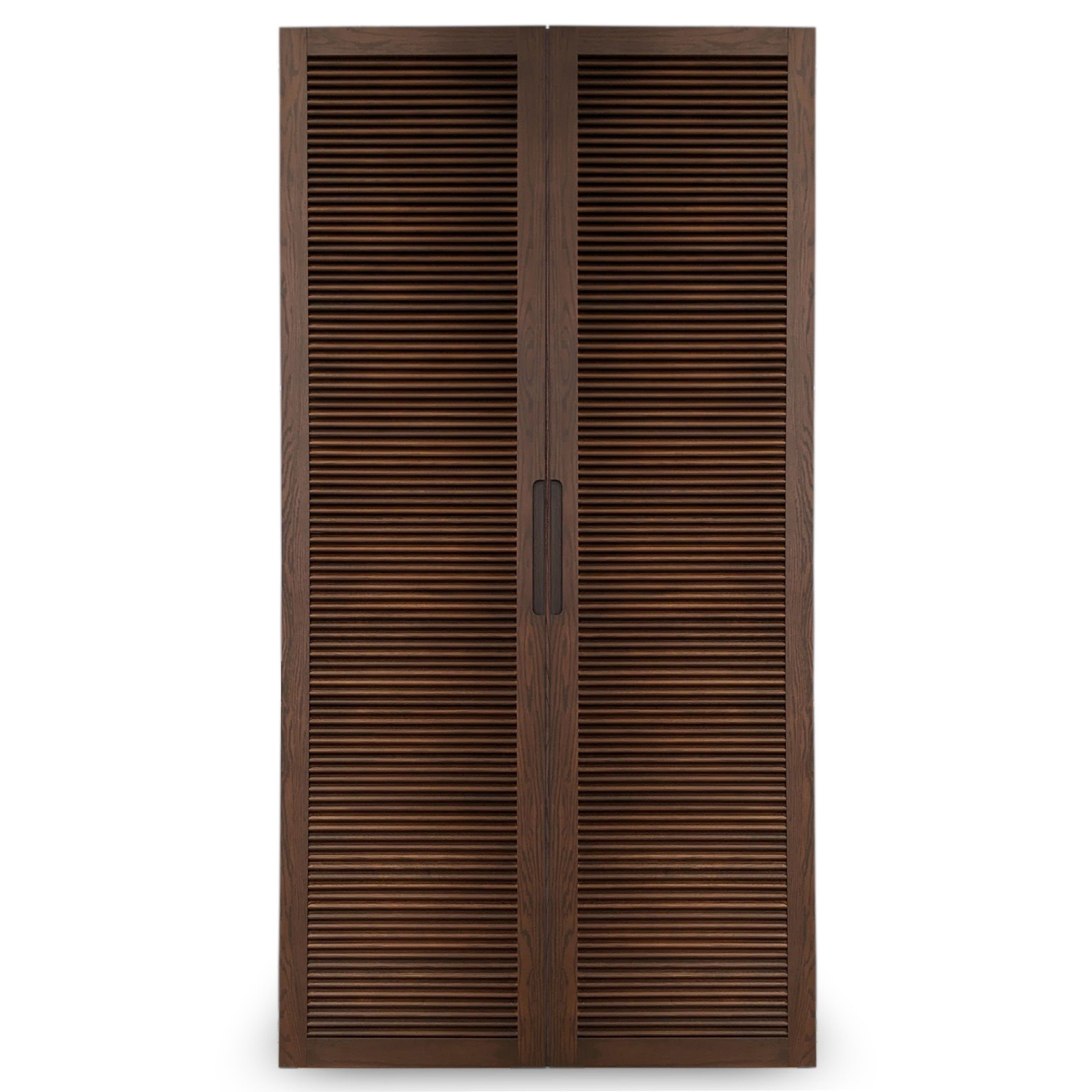 Cabinet double fini Pecan | Porte persienne