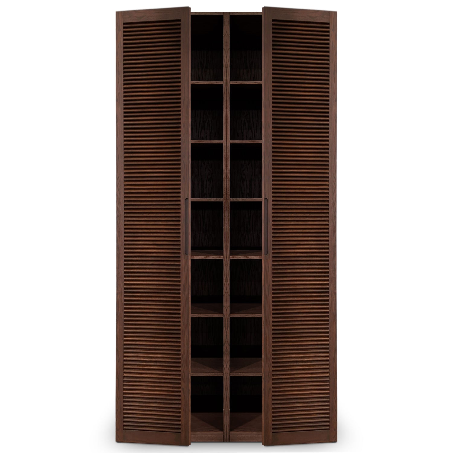 Pecan cabinet double | Louvered door