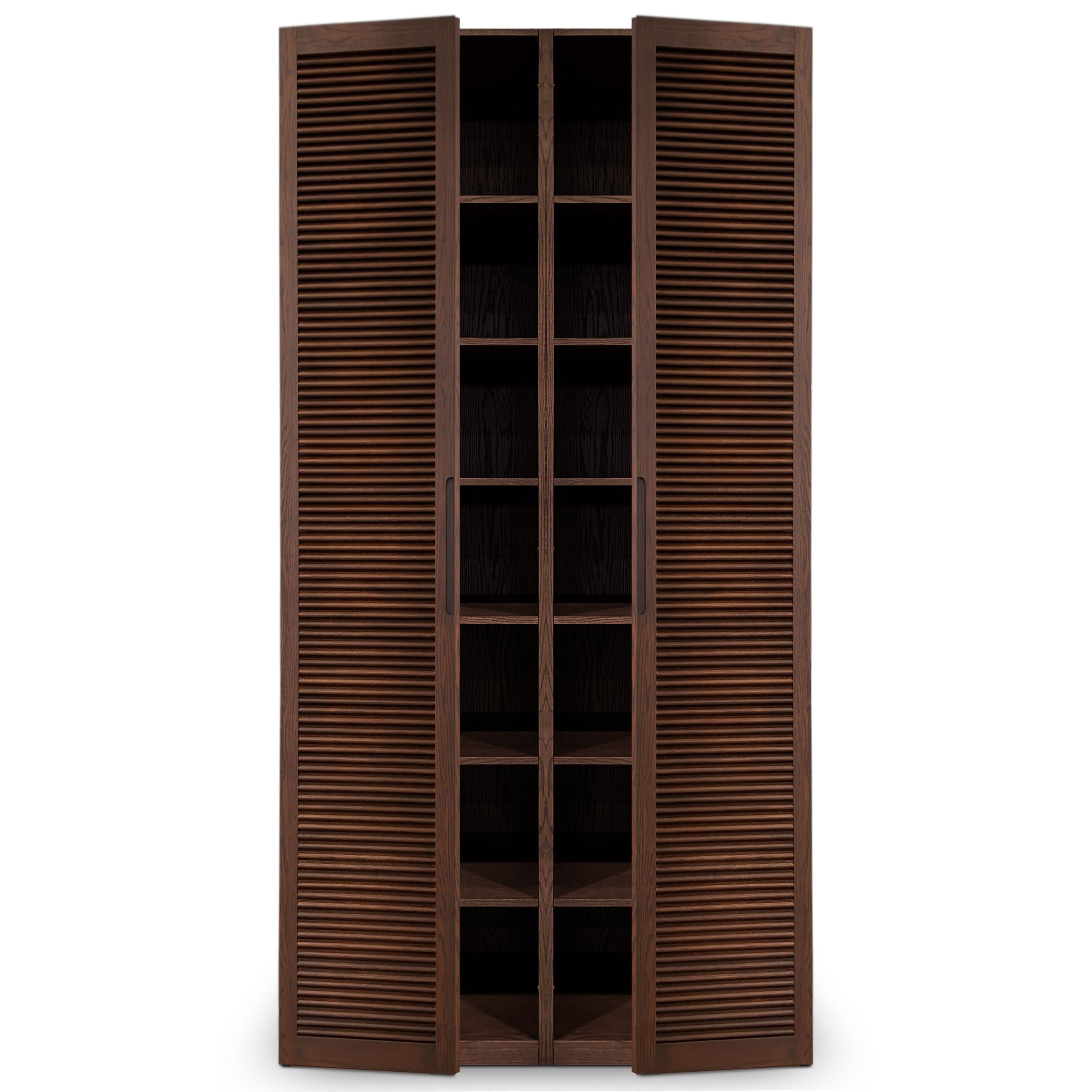 Pecan cabinet double | Louvered door