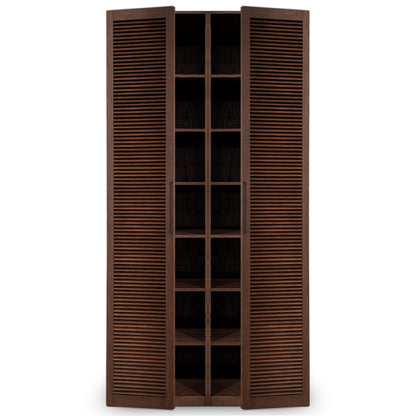 Pecan cabinet double | Louvered door