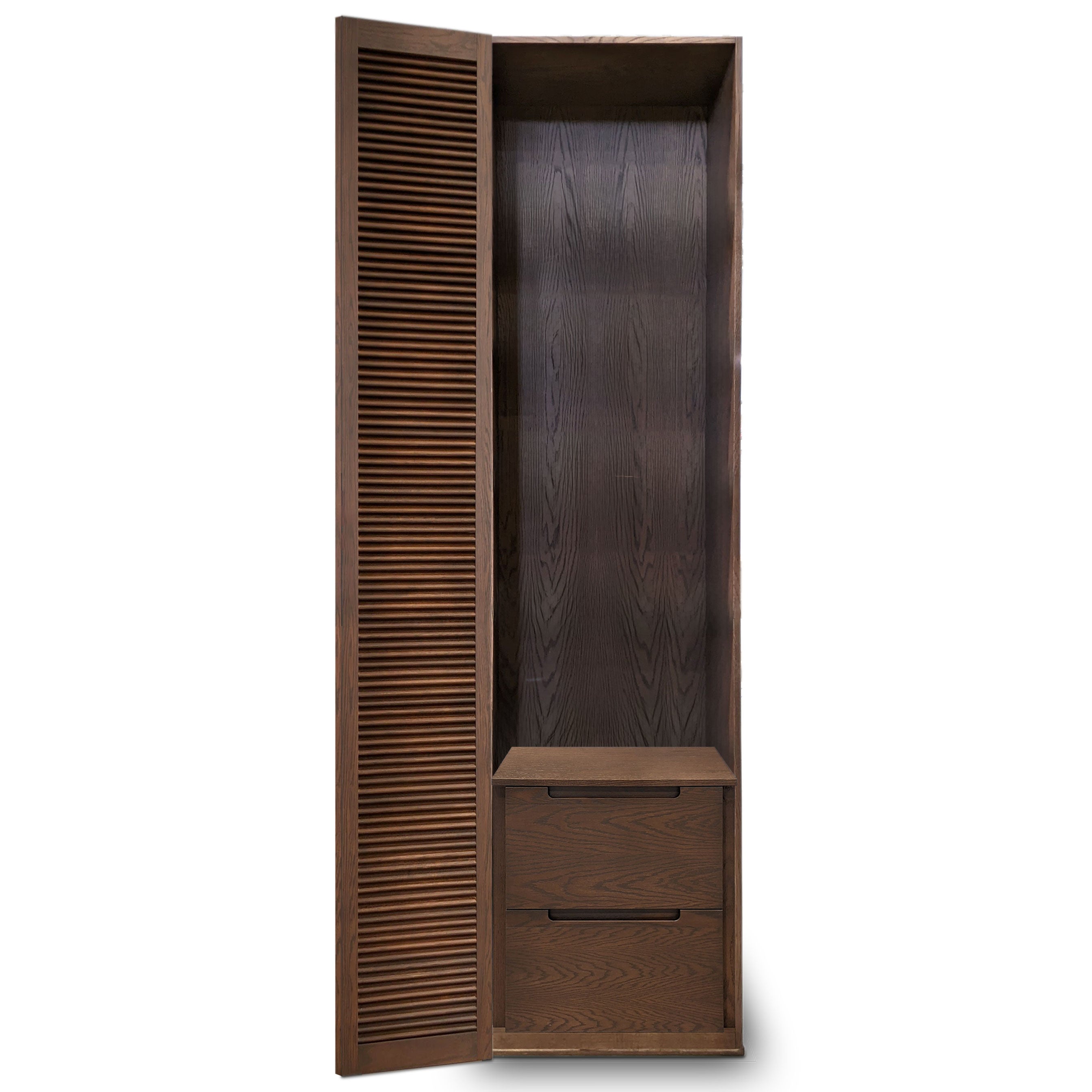 Cabinet simple fini pecan | porte persienne