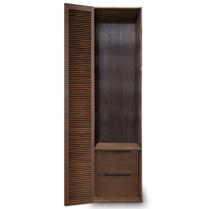 Pecan single cabinet | Louvered door