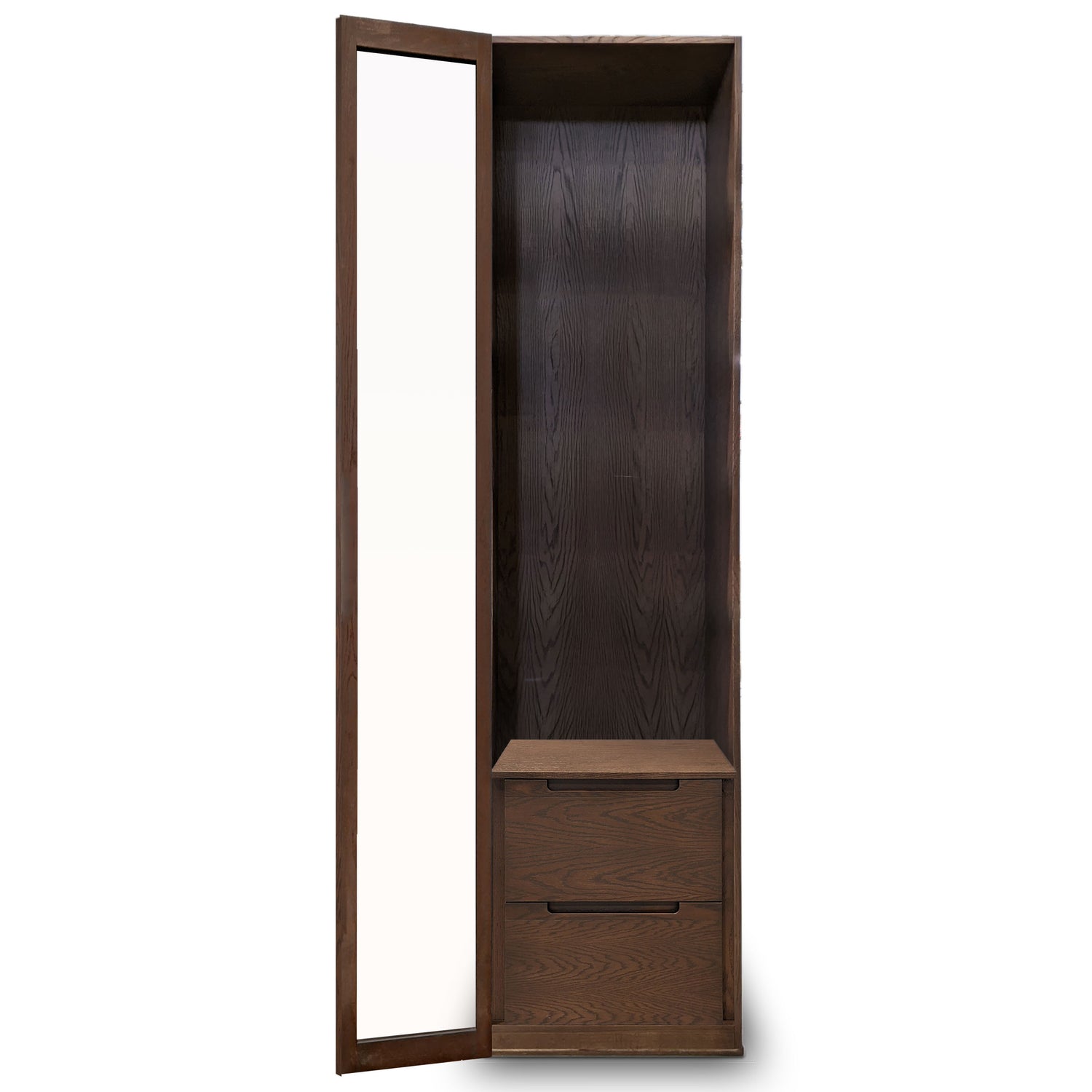 Pecan single cabinet | Glass door