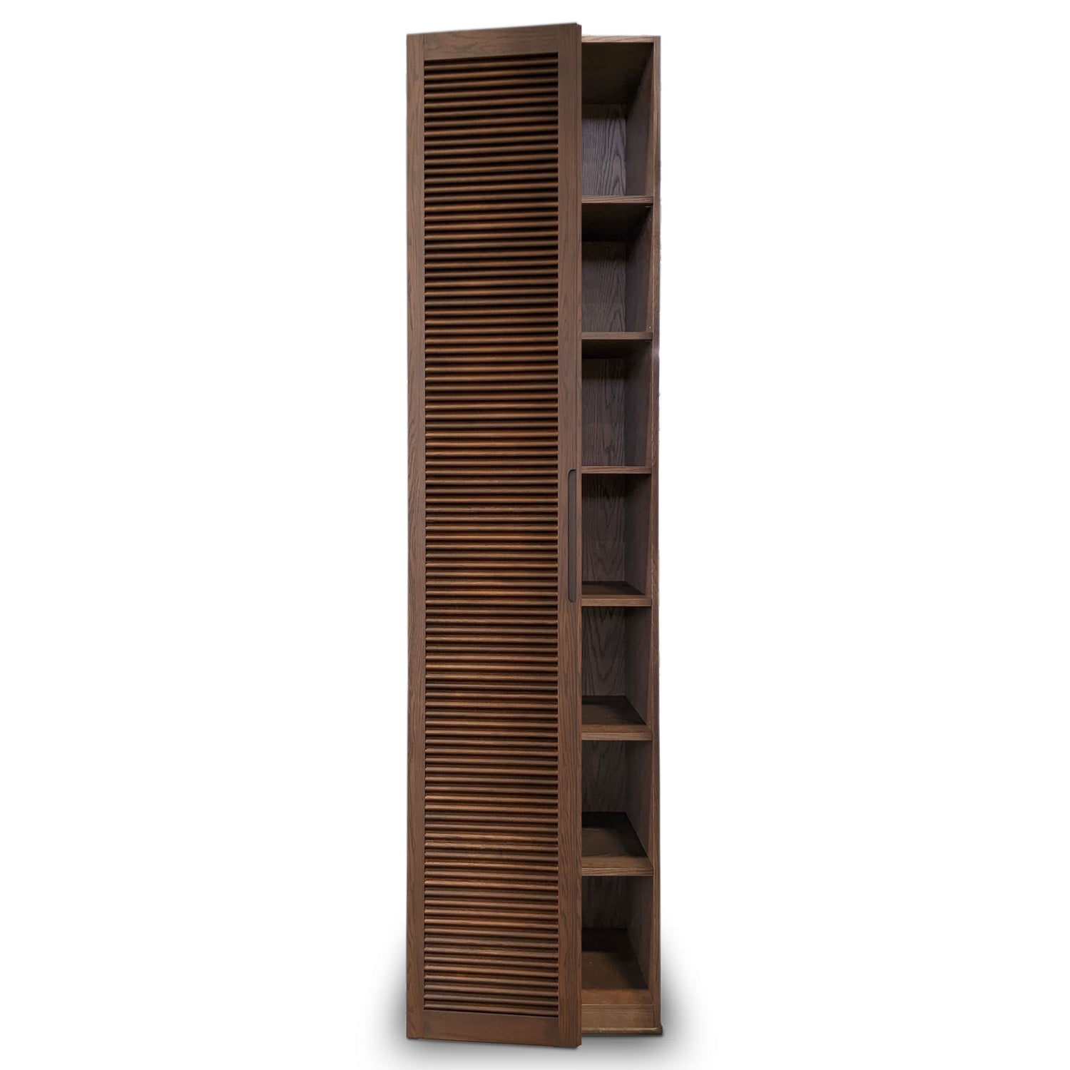 Pecan single cabinet | Louvered door